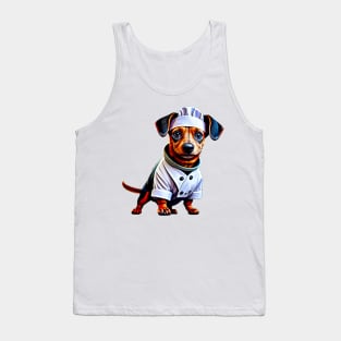 Adorable Dachshund Chef in Classic Chef Uniform Cooking Up a Storm Tank Top